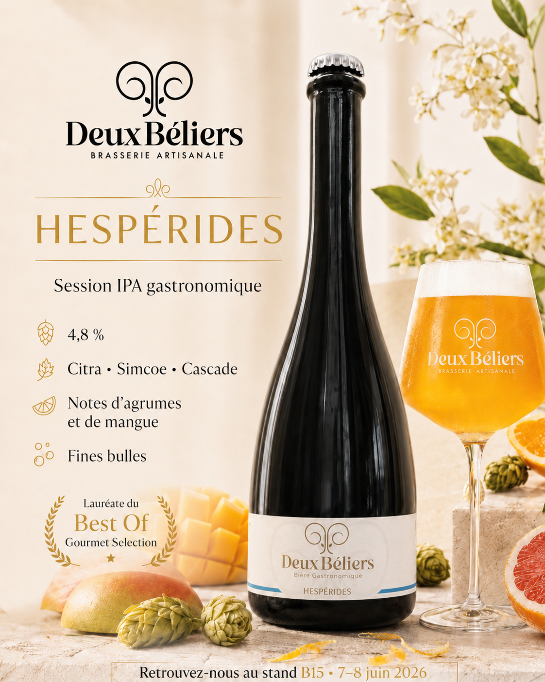 Hespérides - Bière gastronomique Session IPA – Deux Béliers