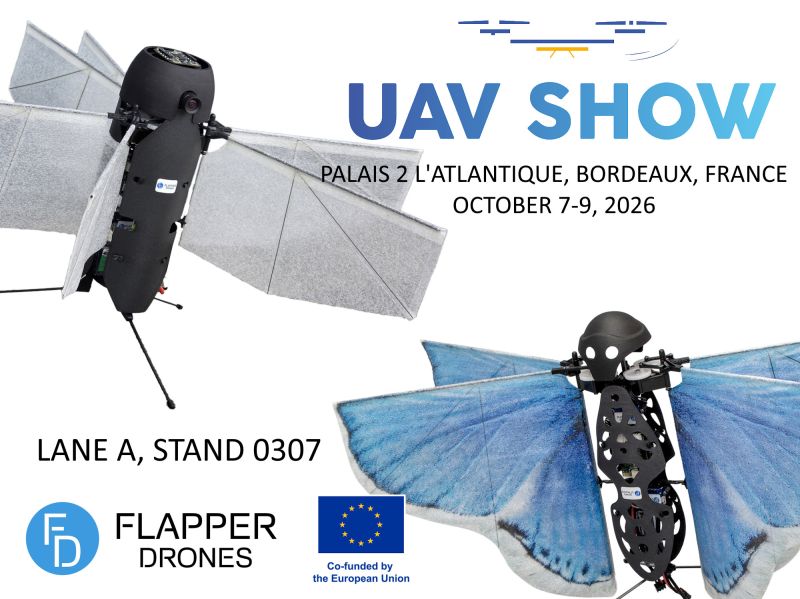 Démonstrations de drones à ailes battantes bio-inspirées Nimble+ et Nimble Triple – FLAPPER DRONES