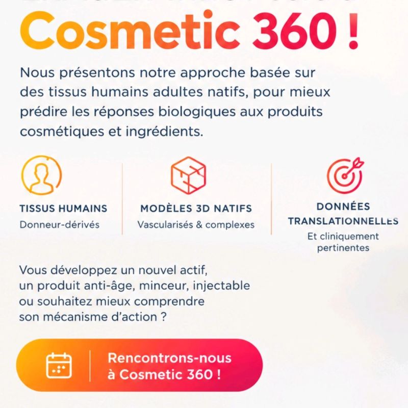 Modèles 3D de tissus humains pour tester des actifs – ExAdEx-Innov