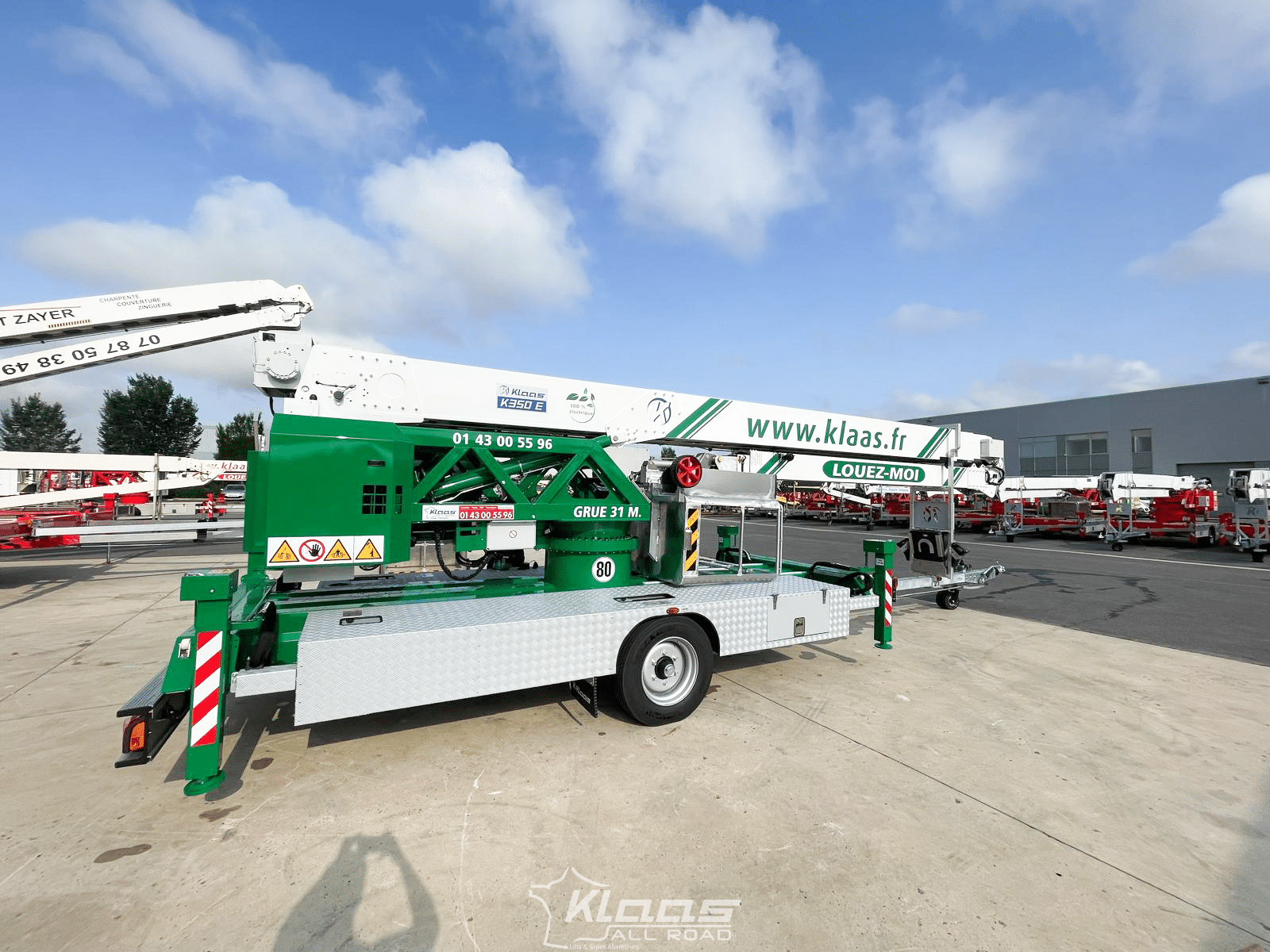 Grue sur remorque K350E 100 % électrique – KLAAS ALL ROAD
