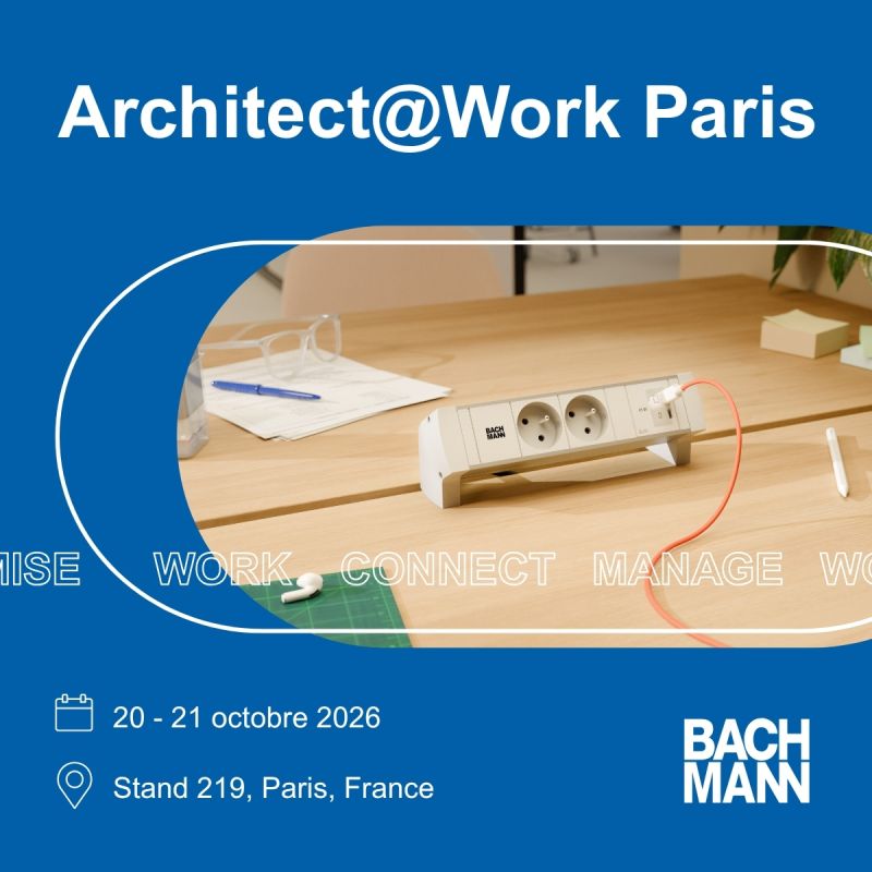 Alimentation et connectivité intégrées au mobilier – BACHMANN