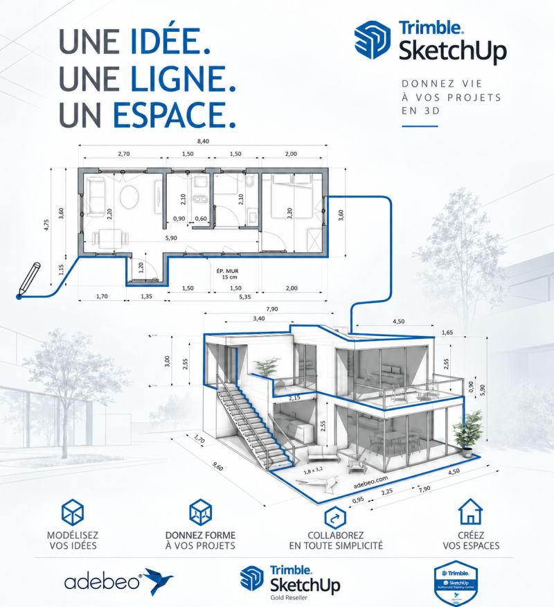 SketchUp et LayOut : 2D, 3D, IA et nuages de points réunis – ADEBEO
