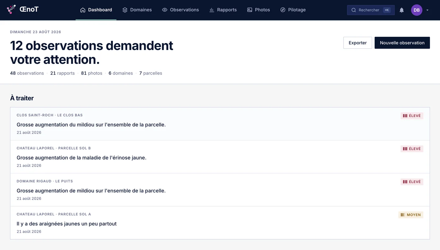 OenoT : l'observation terrain dictée à la voix – GrapeTrack