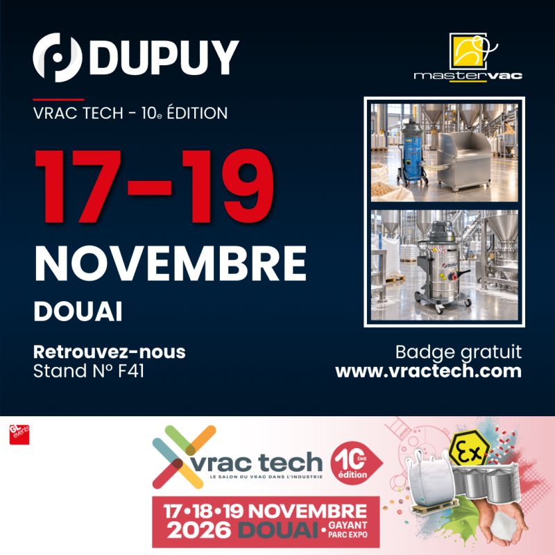 Aspirateurs industriels ATEX W2 EX et DEDUST 30 PRO – DU-PUY S.r.l.