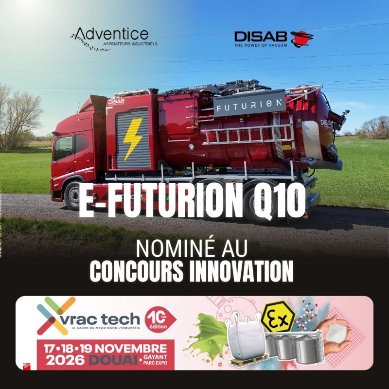 e-Futurion Q10 : aspiratrice 100% électrique sans diesel – ADVENTICE ASPIRATEURS INDUSTRIELS