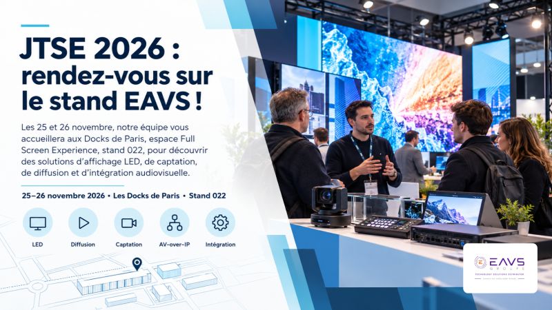 Chaine AV complete LED, traitement NovaStar et captation sur stand – EAVS Groupe